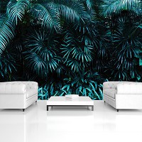 Флизелиновые 3д фото обои природа Экзотическая ботаническая зелень 254x184 см Листья в джунглях (12666V4)+клей - вид 10 миниатюра