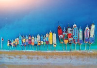 Флізелінові фото шпалери море 254x184 см Човни на океанському пляжі (12667V4)+клей - вид 1 мініатюра