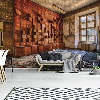 Флизелиновые фото обои ретро стиль 368x254 см 3D Шкаф в заброшенном офисе (12670V8)+клей - вид 5 миниатюра