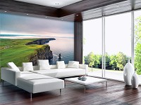 Флизелиновые фото обои Пейзаж 3D Ландшафт Природа Скалы Ирландия Океан 368x254 см Крутой берег (12671V8)+клей