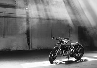 Фотообои флизелиновые 368x254 см 3D Черно-белый мотоцикл (12676V8)+клей - вид 1 миниатюра