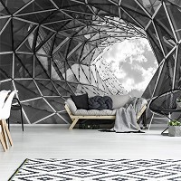 3d флізелінові фотошпалери міста Будівництво Чорно-білий величезний отвір у будівлі (12677V)+клей - вид 8 мініатюра