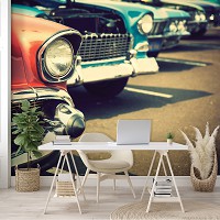 Флизелиновые фотообои под старину Ретро Машины (12705V)+клей