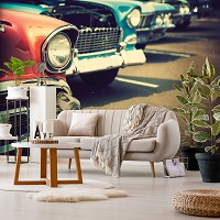 Флизелиновые фотообои 254x184 см Ретро машины (12705V4)+клей