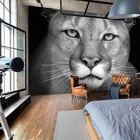 Флизелиновые фото обои животные 254x184 см Черно-белая львица (12718V4)+клей - вид 8 миниатюра