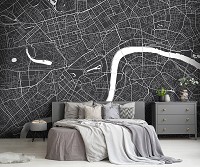 Флизелиновые фотообои городов мира Карта Лондона (12732V)+клей