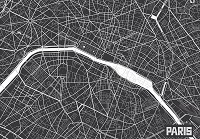 Флизелиновые черно-белые фотообои для зала город 520x318 см Карта Парижа (12733VEXXXXXL) +клей - вид 1 миниатюра
