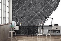 Флизелиновые фотообои карта 312x219 см Барселона (12745VEXXL)+клей
