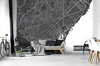 Флізелінові фото шпалери вулиця міста 254x184 см Карта Барселони (12745V4)+клей - вид 6 мініатюра