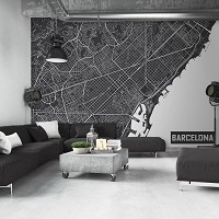 Флизелиновые фото обои 368x254 см Карта Барселоны (12745V8)+клей