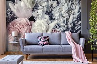 Флизелиновые 3D фотообои с розочками Пастельные цветы (12746V)+клей