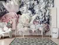 Флизелиновые 3д фотообои 460x300 см Пастельные цветы в светлых тонах (12746V12) +клей