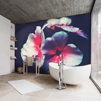 3d флизелиновые фотообои 312x219 см Нежный цветок на пепельно-сером фоне (12755VEXXL) +клей