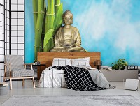 Флізелінові фотошпалери Хмари Будда бамбук та каміння (12794V)+клей