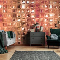 Флизелиновые фотообои для зала 3Д Стеклянные квадратики (12797V)+клей