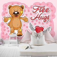 Сердечки флизелиновые детские фотообои для маленьких 416x290 см Свободные объятия (12802VEXXXXL) +клей