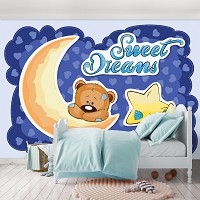 Флизелиновые детские фотообои для маленьких 368x254 см Сладкие сны (12803V8) +клей