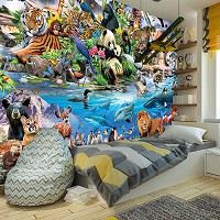 Флізелінові фото шпалери смішні тварини 368x254 см (12843V8)+клей - вид 5 мініатюра