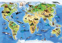 Флізелінові фото шпалери в дитячу картку світу 312x219 см Тварини (12844VEXXL)+клей - вид 1 мініатюра