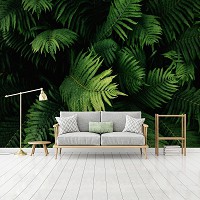 Флізелінові фото шпалери 3D Зелене листя папороті 254x184 см Природа Ботаніка (12914V4)+клей