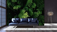 Флизелиновые фотообои в спальню 416x290 см 3Д Природа Листья Ботаника (12914VEXXXXL) +клей