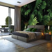 Флизелиновые фотообои для зала 368x254 см 3Д Природа Листья Ботаника (12914V8) +клей - вид 8 миниатюра