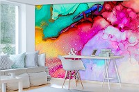 Флизелиновые фото обои Красочное искусство Абстракция 368x254 см Акварельная краска (12919V8)+клей