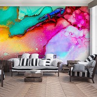 Флизелиновые фотообои абстракция 312x219 см Акварельная краска Красочное искусство (12919VEXXL)+клей