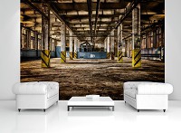 Флизелиновые фотообои город стиль лофт 416x254 см 3D Старый заброшенный завод (12922VEXXXL) +клей