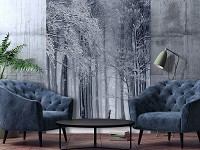 Флізелінові фотошпалери Природа Дерева Сніг 206x275 см Зима у лісі (12923VEA)+клей - вид 5 мініатюра