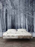 Флізелінові фотошпалери Природа Дерева Сніг 206x275 см Зима у лісі (12923VEA)+клей - вид 6 мініатюра