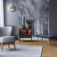 Флизелиновые фото обои Природа Деревья Снег 184x254 см Зима в лесу (12923V4A)+клей - вид 8 миниатюра