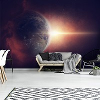 Флизелиновые фото обои звезды на небе 312x219 см Земля в космосе (12924VEXXL)+клей