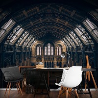 Флизелиновые фотообои в гостиную Архитектура Здание Лофт 254x184 см 3D музей естественной истории (12989V4)+клей - вид 6 миниатюра