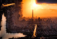 Флизелиновые фотообои вид 254x184 см 3D Сюрреалистический городской пейзаж (12996V4)+клей - вид 1 миниатюра