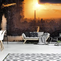 Флизелиновые фотообои вид 254x184 см 3D Сюрреалистический городской пейзаж (12996V4)+клей