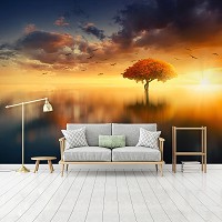 Флизелиновые фотообои дерево 416 x 254 см Пейзаж - Закат (13003VEXXXL)+клей