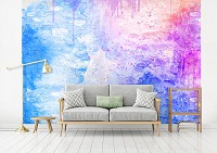Флизелиновые фотообои абстракция 368 x 254 см Мазки акварельной краской (13006V8)+клей