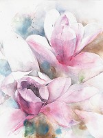 Флізелінові фото шпалери акварель 184x254 см Живопис - Пастельні квіти (13008V4A)+клей - вид 1 мініатюра