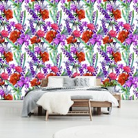 Флизелиновые фотообои 416x254 см Яркий цветочный принт (13017VEXXXL) +клей