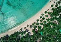 Флізелінові фотошпалери блакитний берег 416x254 см Море - Смарагдовий пляж (13022VEXXXL)+клей - вид 1 мініатюра