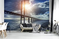 Флізелінові 3D фотошпалери хмари 312x219 см Міст за горизонт (13028VEXXL)+клей