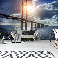 Архитектура 3D флизелиновые фотообои 416 x 254 см Мост за горизонт (13028VEXXXL)+клей