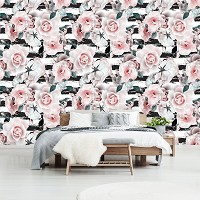Флизелиновые фотообои растительные 312 x 219 см Романтика Цветы - Светлые пастельные розы (13030VEXXL)+клей