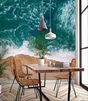 Флизелиновые фотообои в спальню над кроватью 368 x 254 см Вид на морской пляж сверху (13033V8)+клей