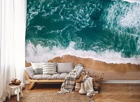 Флизелиновые фото обои море 368х280 см Вид на пляж сверху (13033V10)+клей