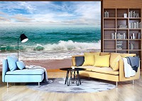 3D Флизелиновые фотообои в зал 416 x 254 см Морской пляж (13034VEXXXL)+клей