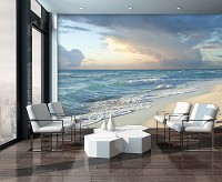 Море флизелиновые фотообои 3D 416 x 290 см Светлый пляж (13037VEXXXXL)+клей