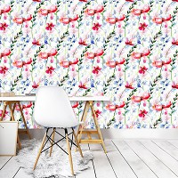 Флизелиновые фотообои в зал 416x290 см Красочный цветочный узор (13039VEXXXXL) +клей