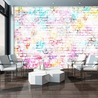 Флизелиновые фото обои кирпичная кладка 254x184 см Разноцветные (13042V4)+клей